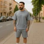 Шорти та футболка. Чоловічий літній костюм HUGO сірий