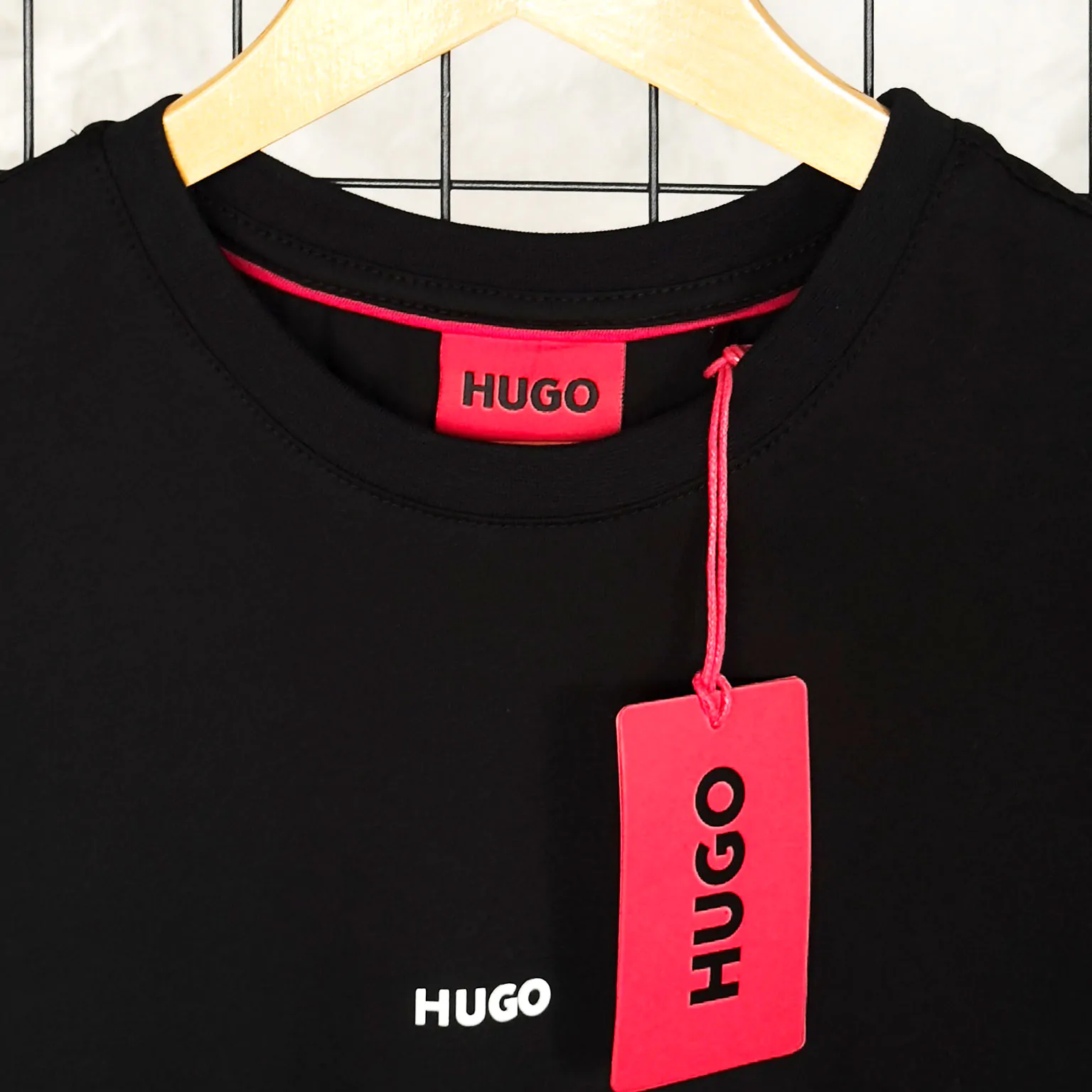 Чоловіча футболка, Hugo Чорна с логотипом. - Зображення 3