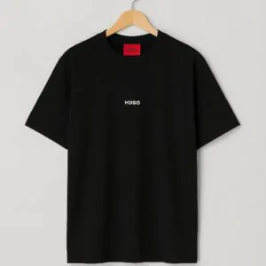 Чоловіча футболка, Hugo Чорна с логотипом.