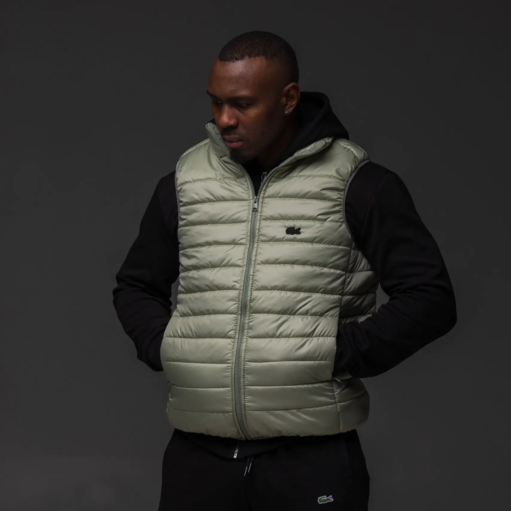 Жилетка lite black Lacoste чоловіча олівка.